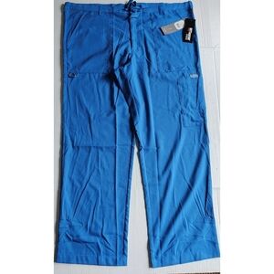 Grey's Anatomy by Barco Men’s XL Scrub Pants Blue 6 Pocket Zip Fly Drawstring
